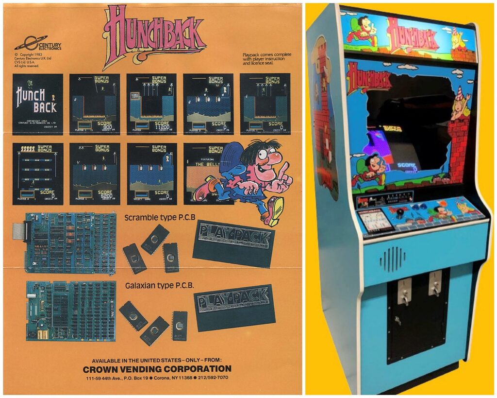 Donkey Kong arcade cabinet converted to Hunchback