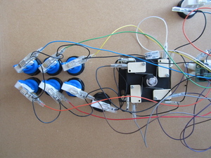 Close up of MAME control panel micro switches