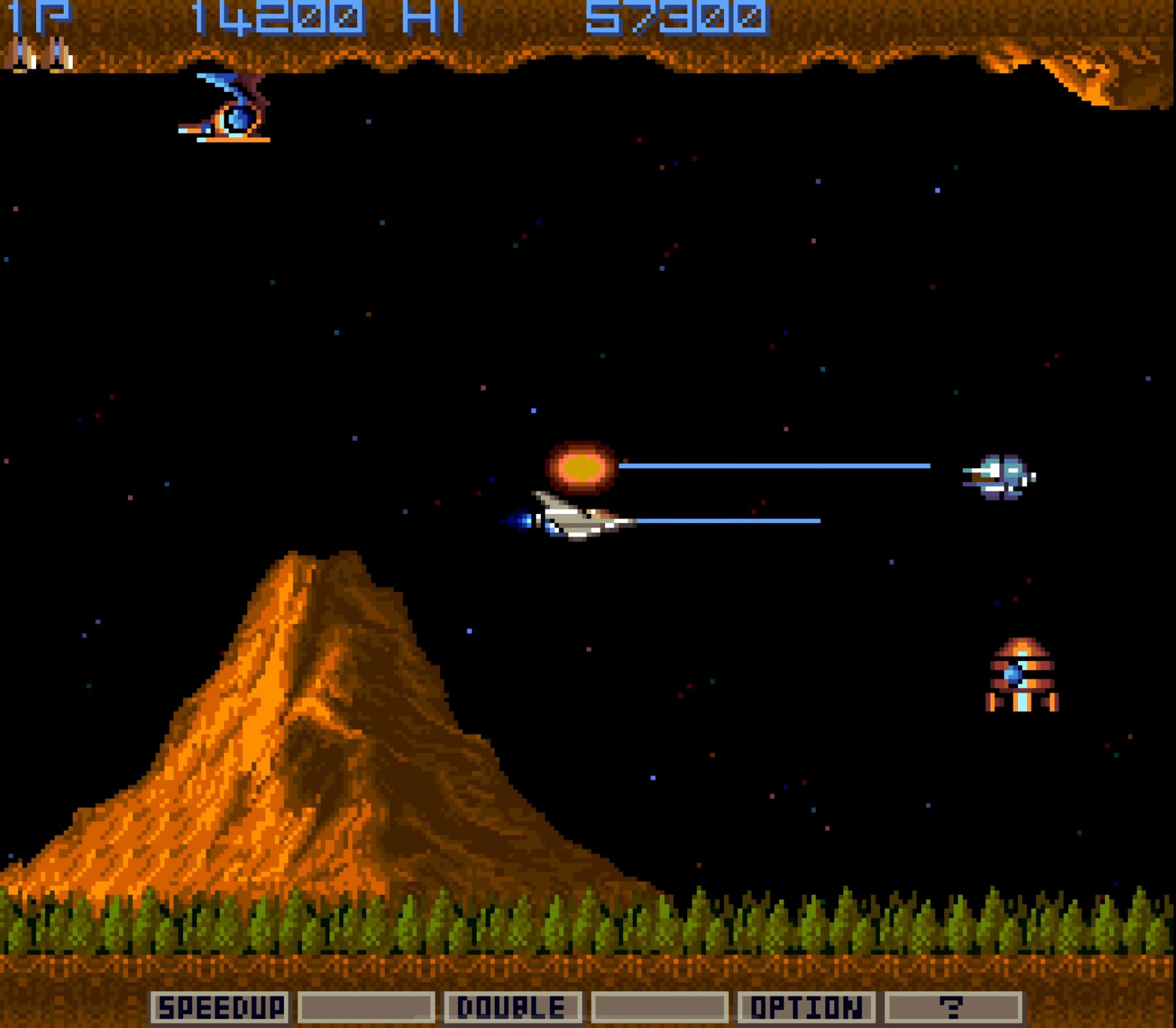 Gradius (Nemesis) arcade level 1 screenshot