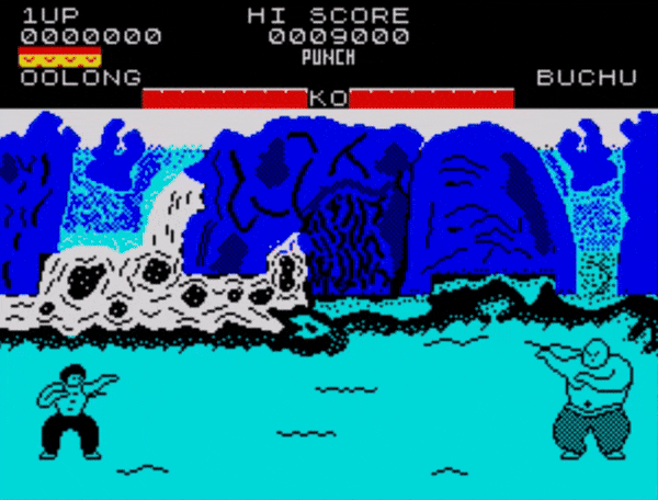 Oolong vs. Buchu in the first round of Yie-Ar Kung-Fu