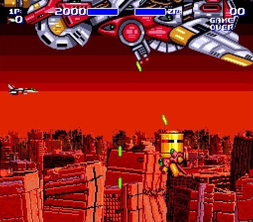 Aero Blasters Megadrive gameplay screenshot