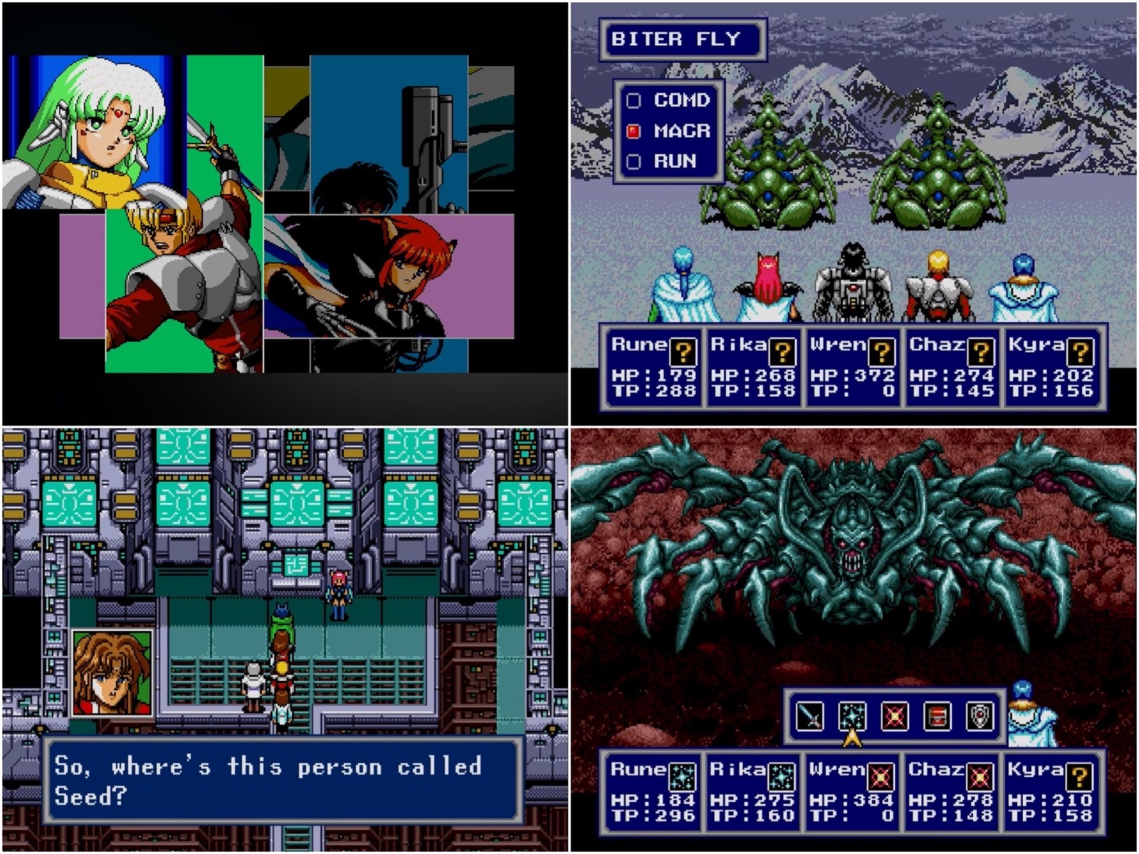 Phantasy Star 4 Megadrive character montage