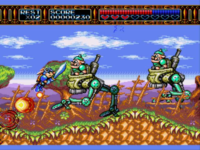 Rocket Knight Adventures Megadrive gameplay