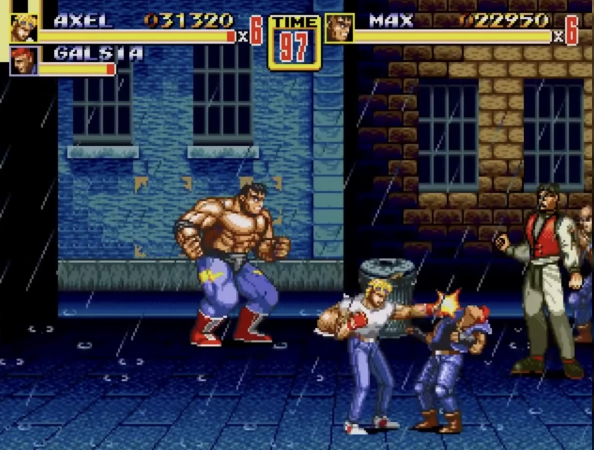 Streets of Rage 2 Megadrive urban combat scene