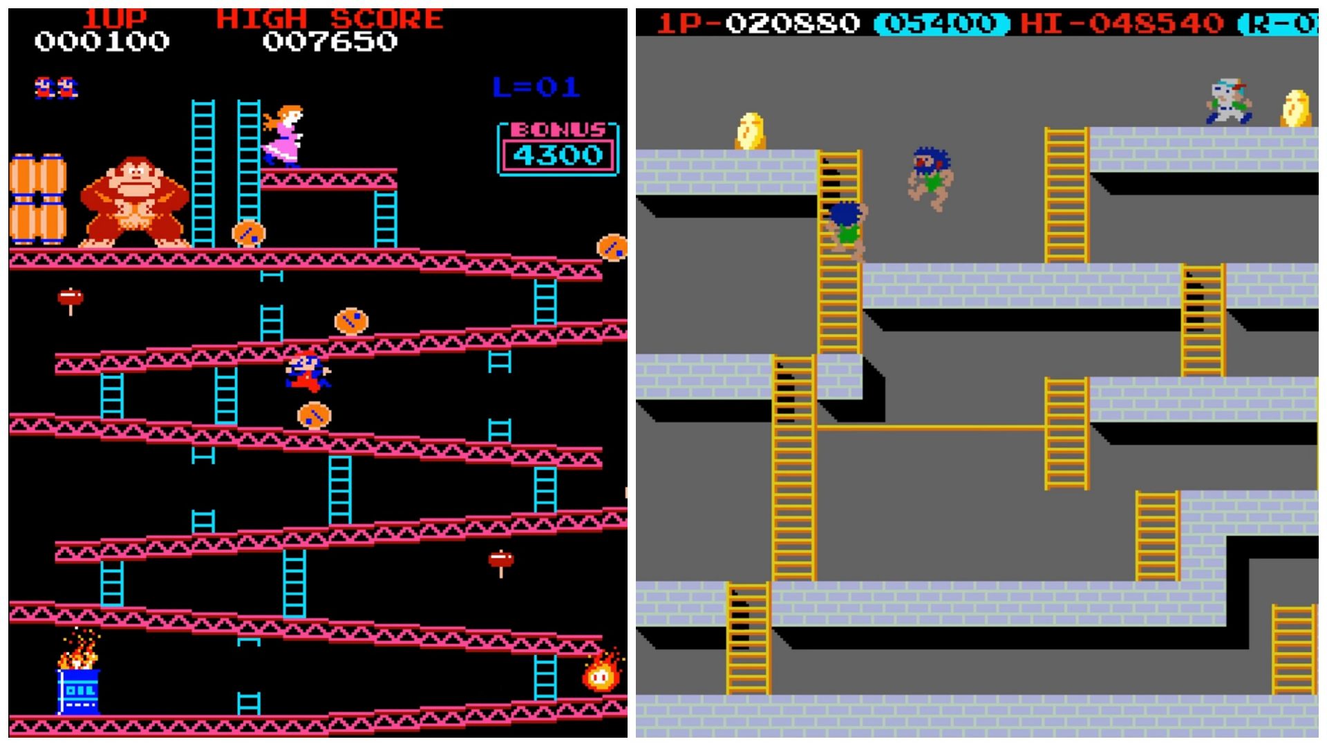 Donkey Kong and Lode Runner Arcade Screenshots