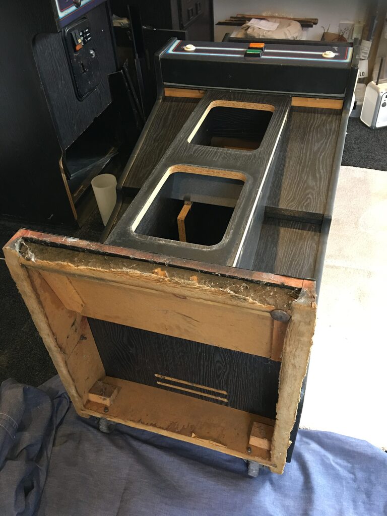 BAS Arcade Cabinet with damaged wooden base