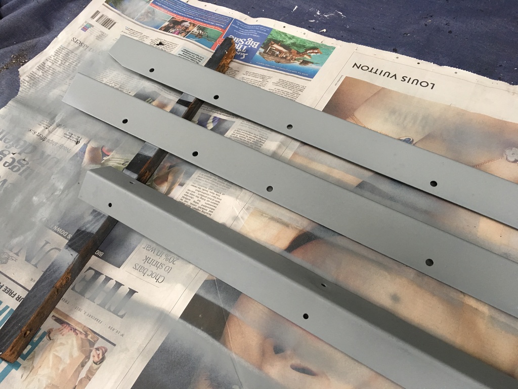 Primed metalwork for the BAS Arcade cabinet